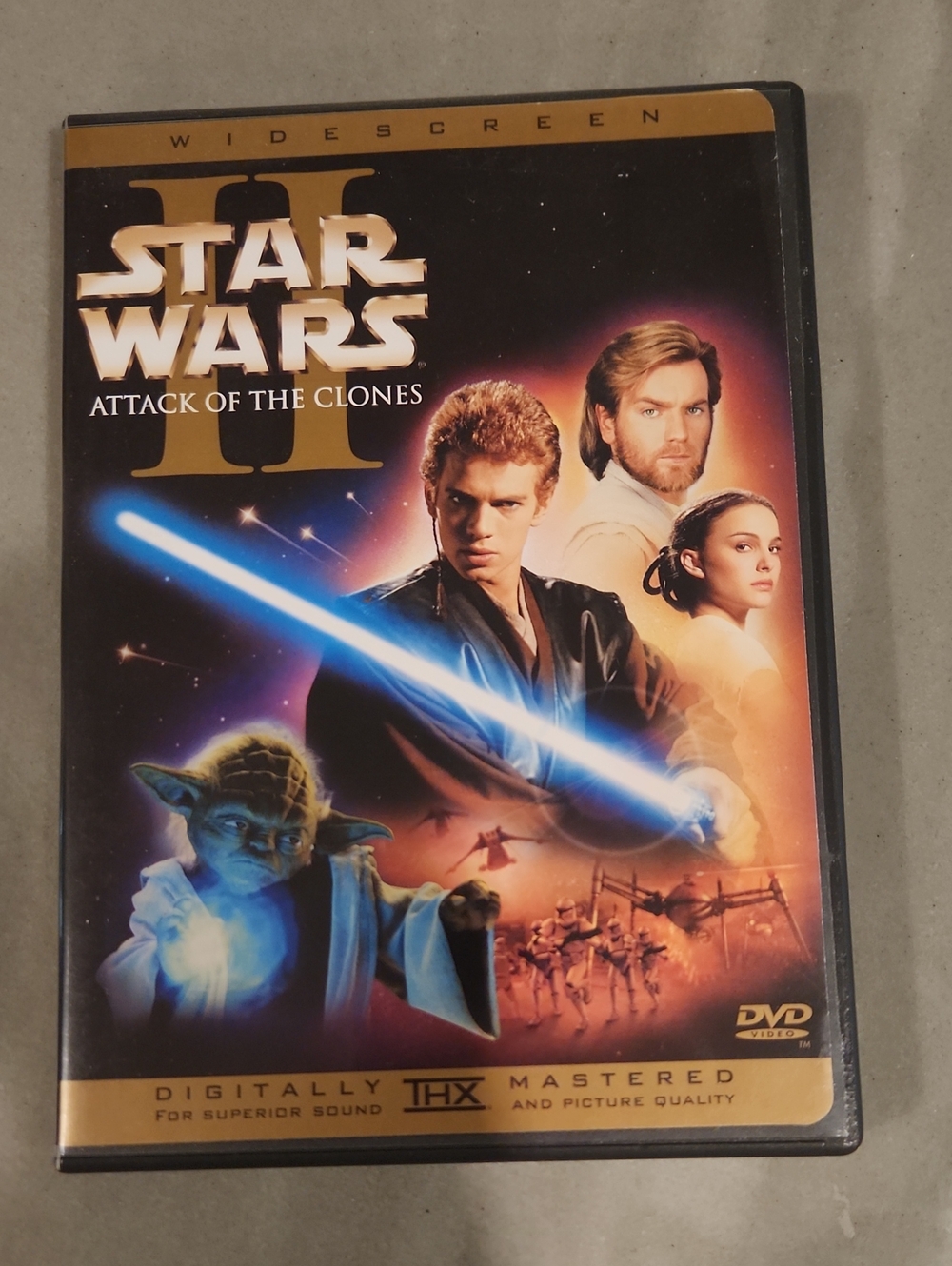 Star Wars Attack of the Clones DVD — Black, Blue, Gold Artwork